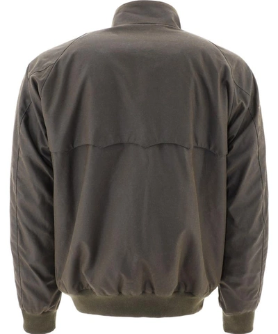 Shop Baracuta Waxed Bomber Jacket In Green