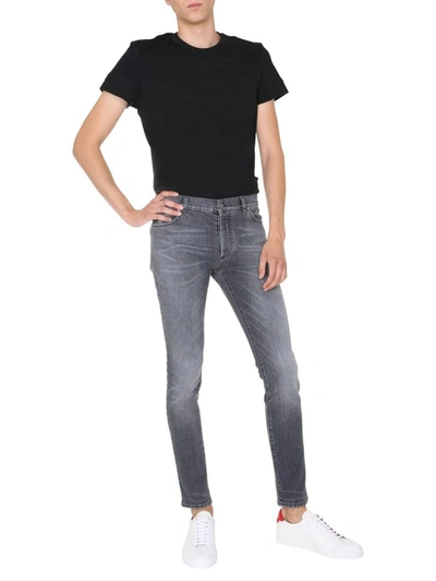 Shop Balmain Crew Neck T-shirt In Black