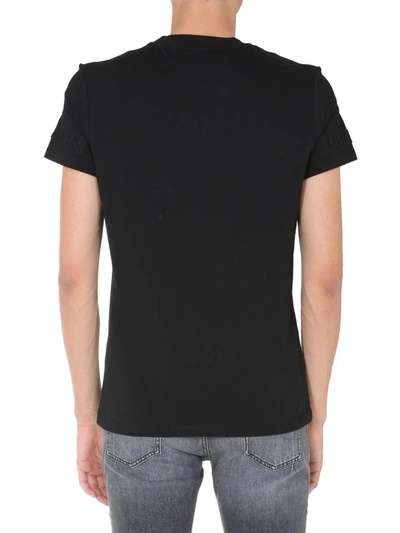 Shop Balmain Crew Neck T-shirt In Black