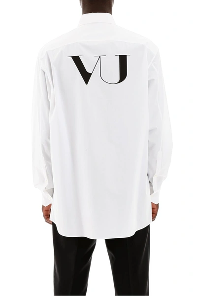 Shop Valentino Undercover Shirt In Bianco Stampa Navicella Vu Nero