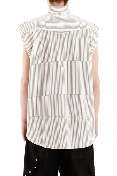 Shop Phipps Sleeveless Striped Shirt In Tectonic Stripe Brown