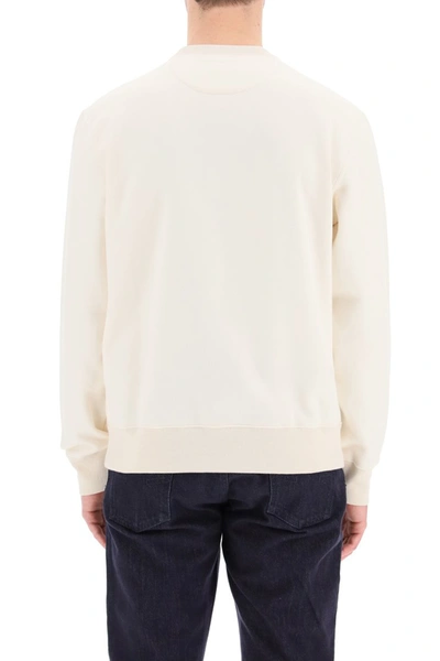 Shop Ferragamo Salvatore  1927 Signature Crewneck Sweatshirt In Beige Khaki