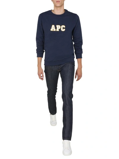 Shop Apc Crew Neck Sweatshirt In Blue