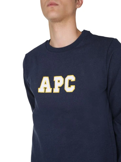 Shop Apc Crew Neck Sweatshirt In Blue