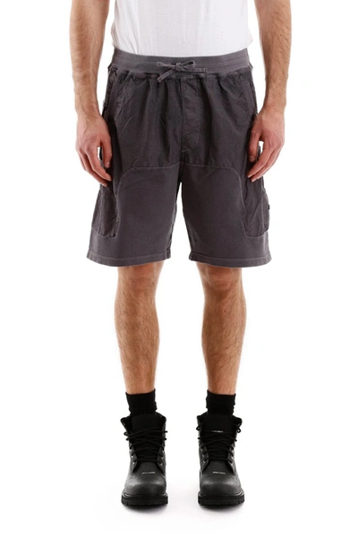 Shop Stone Island Shadow Project Compact Bermudas In Peltro