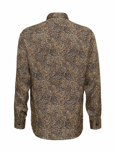 Shop Saint Laurent Leopard Shirt In Brown