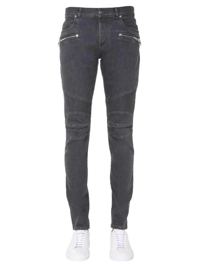 Shop Balmain Slim Fit Jeans In Grey
