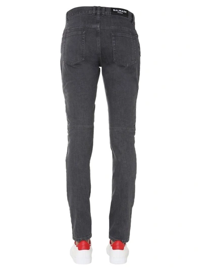 Shop Balmain Slim Fit Jeans In Grey