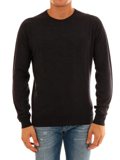 Shop John Smedley Sweater Gray Merino In Grey