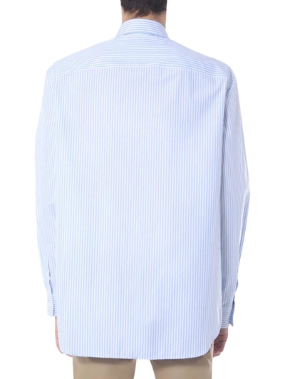 Shop Versace Printed Shirt In Azure