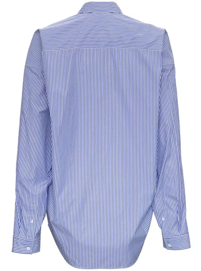 Shop Balenciaga Cocoon Swing Poplin Shirt In Blu