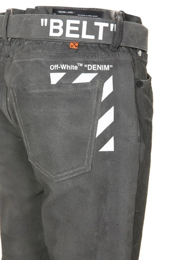 Shop Off-white "slim Low Crotch" Jeans In Black