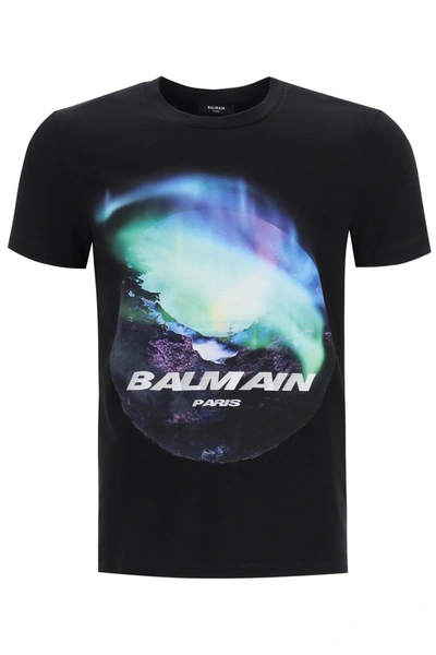 Shop Balmain Printed T-shirt In Multicolore