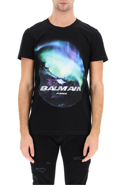 Shop Balmain Printed T-shirt In Multicolore