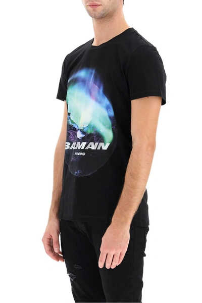 Shop Balmain Printed T-shirt In Multicolore