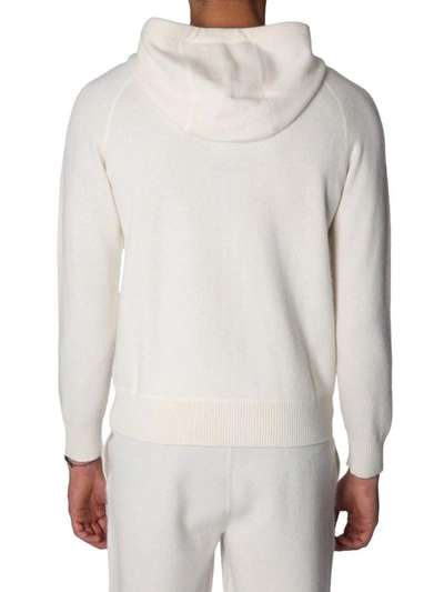 Shop Z Zegna Sweatshirt With Zip And Hood In White
