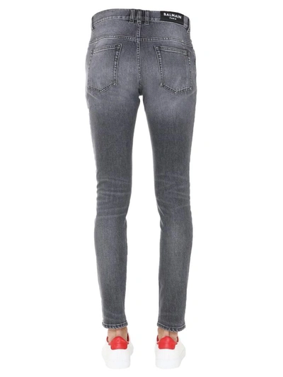 Shop Balmain Slim Fit Jeans In Grey