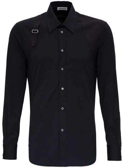 Shop Alexander Mcqueen Herness Cotton Shirt In Black