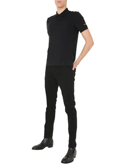 Shop Raf Simons Slim Fit Polo In Black