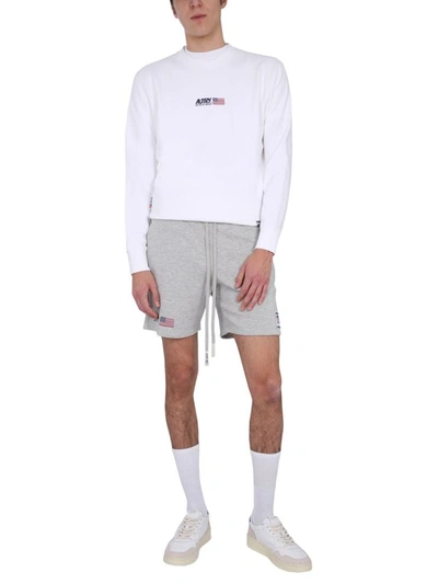 Shop Autry Crew Neck Sweatshirt In White