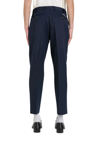 Shop Gucci Trousers With Embroidery In Blu