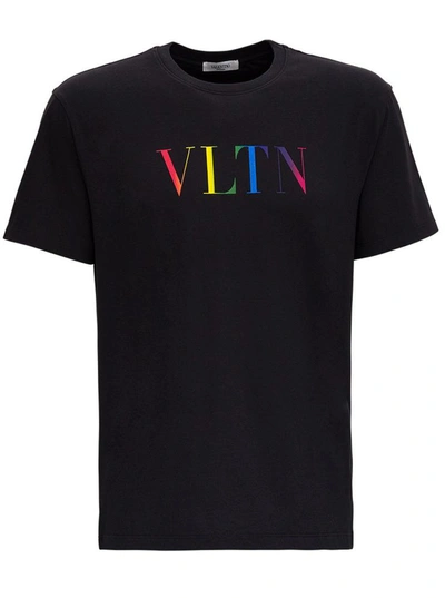 Shop Valentino Vltn Jersey T-shirt In Black