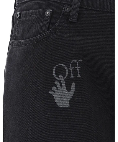 Shop Off-white "ow Logo" Denim Pants In Black  