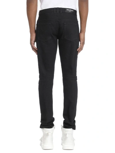 Shop Balmain Biker Jeans Black