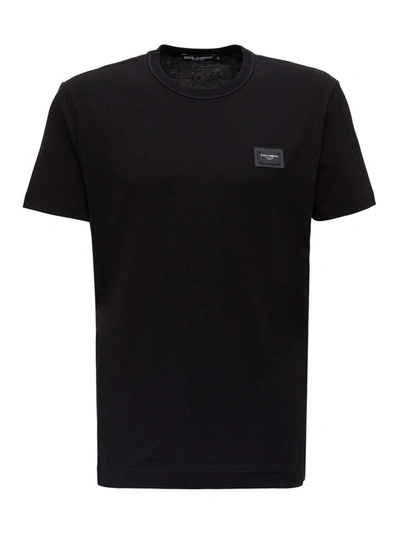 Shop Dolce & Gabbana Essential Tee With Logo Patch In Black