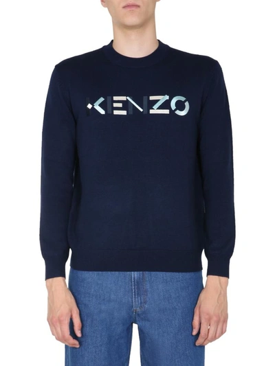 Shop Kenzo Crew Neck Sweater In Blue