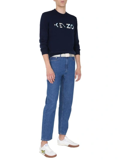 Shop Kenzo Crew Neck Sweater In Blue