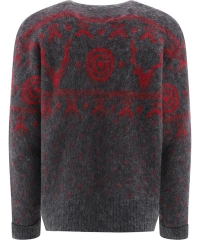 Shop South2 West8 Jacquard Mohair Sweater In Grey