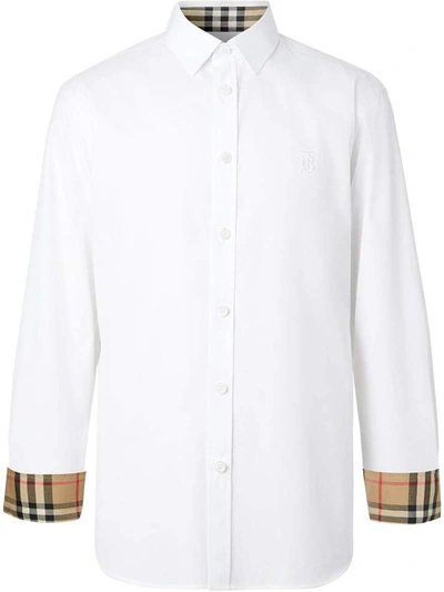 Shop Burberry Shirts In Bianco