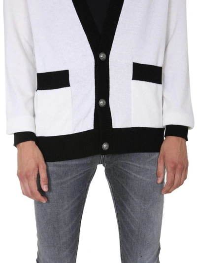 Shop Balmain V-neck Cardigan In White