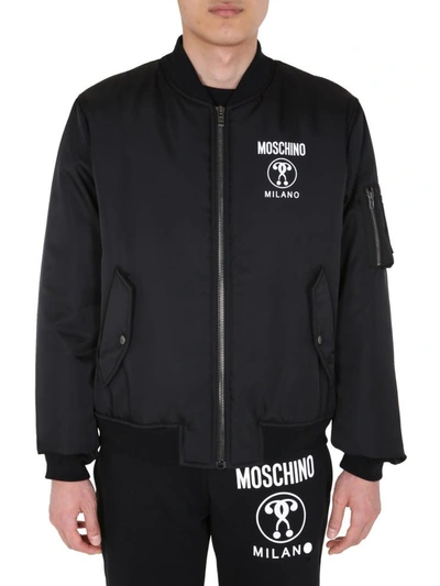 Shop Moschino Padded Bomber In Black