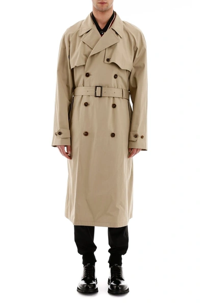 Shop Dolce & Gabbana Cotton Trench Coat In Corda 1