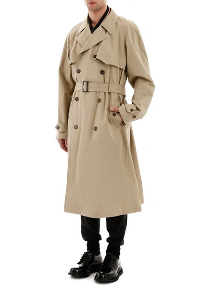 Shop Dolce & Gabbana Cotton Trench Coat In Corda 1