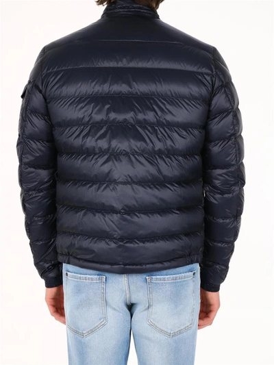 Shop Moncler Agay Down Jacket Blue