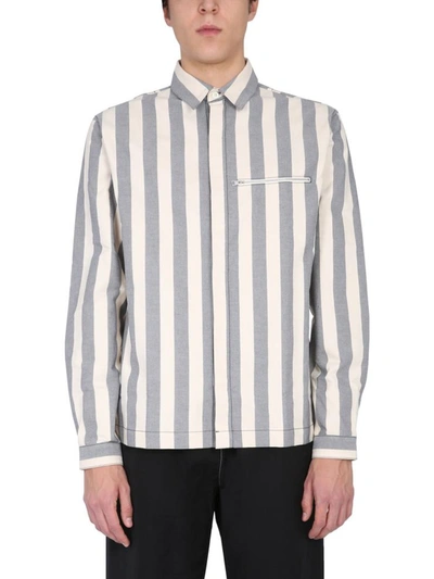 Sunnei Striped Pattern Shirt In Beige | ModeSens
