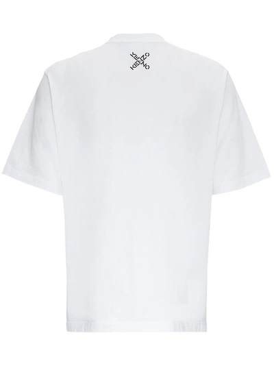 Shop Kenzo Jersey T-shirt With Maxi Logo Print In White