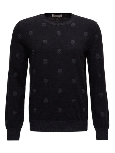 Shop Alexander Mcqueen Allover Skull Sweater In Black