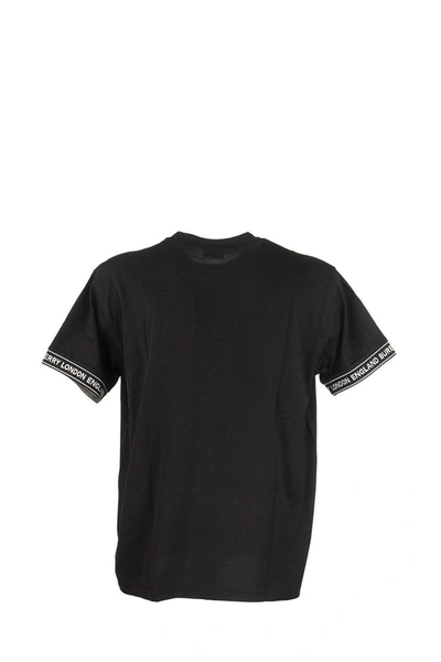 Shop Burberry Logo Tape Cotton Oversized T-shirt Teslow Black