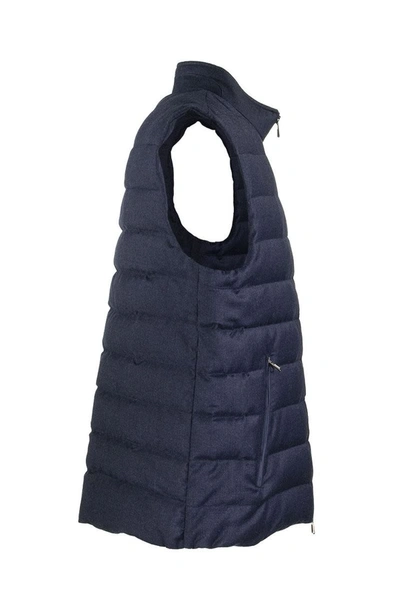 Shop Loro Piana Gateway Vest Boston Silk, Virgin Wool - Storm System® In Blue