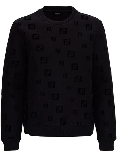 Shop Fendi Ff Sweatshirt In Black Chenille