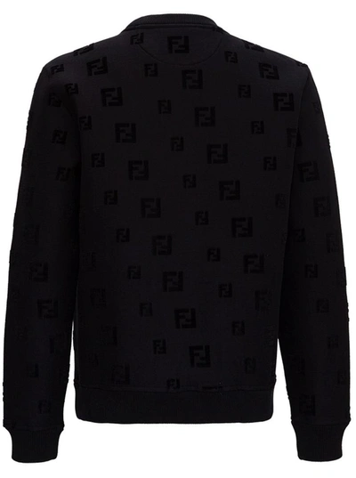 Shop Fendi Ff Sweatshirt In Black Chenille