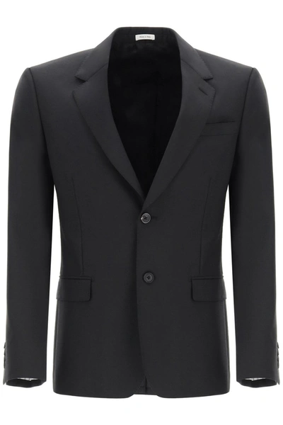 Shop Alexander Mcqueen Wool And Mohair Blazer In Black