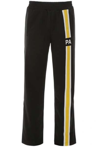 Shop Palm Angels Jogger Pants With Initials In Black Yellow