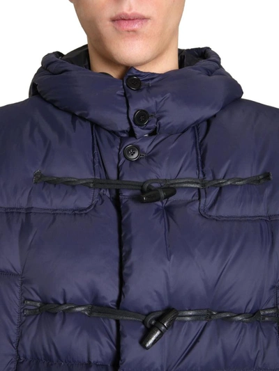 Shop Msgm Oversize Fit Down Jacket In Blue