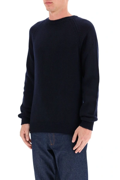 Shop Apc A.p.c. Pablo Crew-neck Sweater In Dark Navy