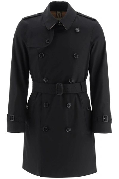 Shop Burberry Kensington Medium Trench Coat In Black